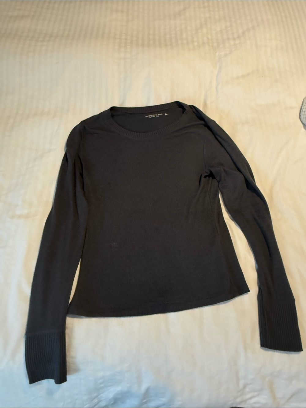 Abercrombie & Fitch Grey Long-Sleeve Crewneck Top